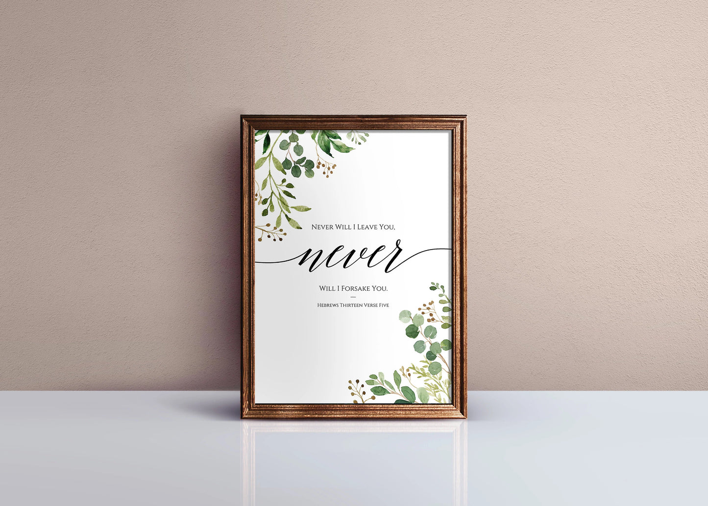 Studio39_Hebrews_13_5_Bible_Quote_Print_Green_Leaves_Scripture_Wall_Art_Christian_Room_Decor_Hand_Lettered_Gift_for_Christian_Encouragement_Cover_Photo_2