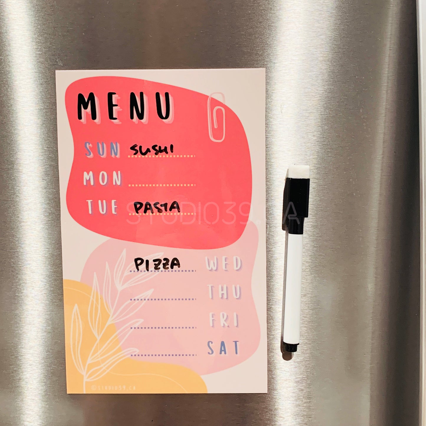 Magnetic Weekly To-do Planner & Organizer, Fridge Magnet Meal Planner