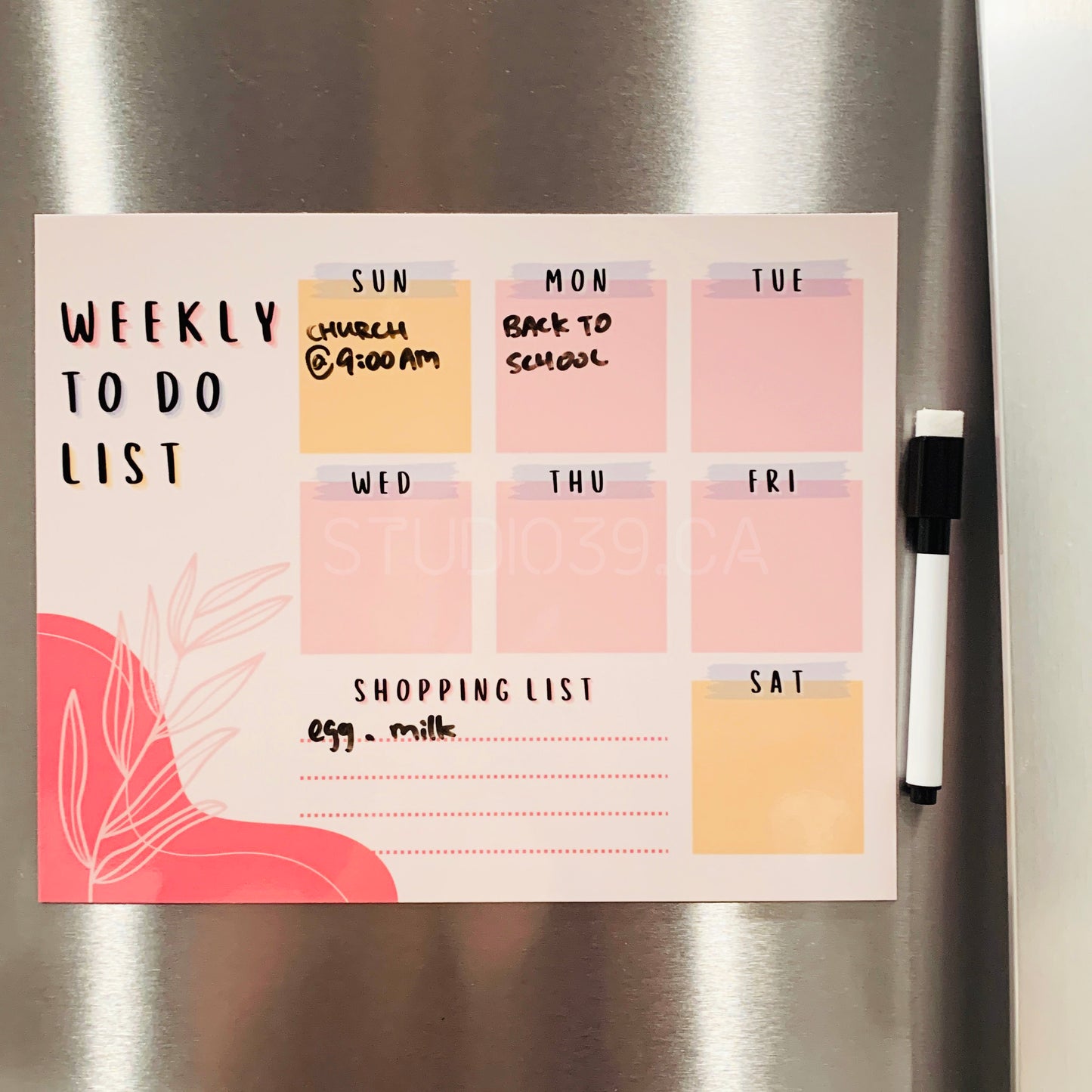 Magnetic Weekly To-do Planner & Organizer, Fridge Magnet Meal Planner