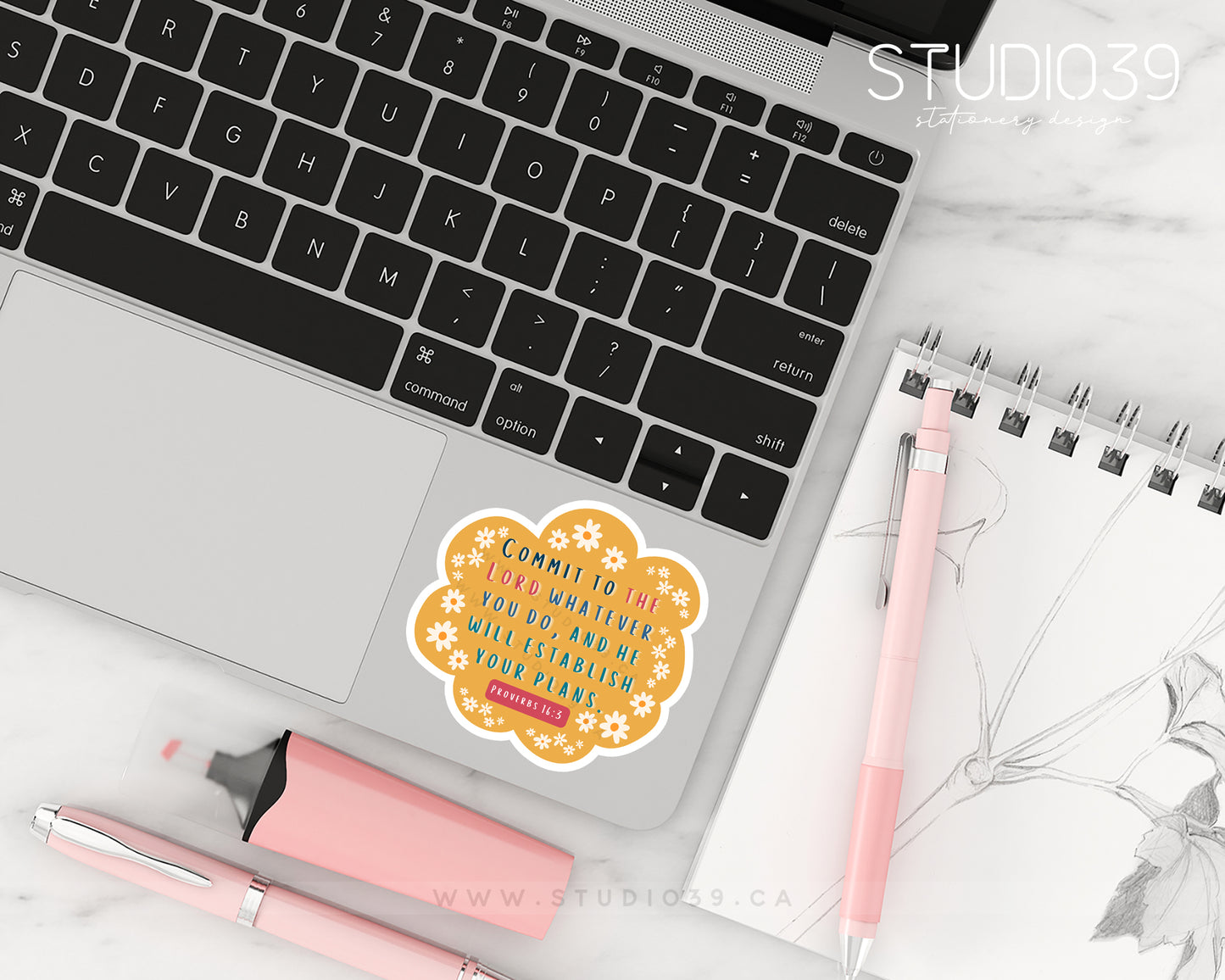 Proverbs 16:3 Vinyl Sticker, Christian Scripture & Bible Verse Stickers
