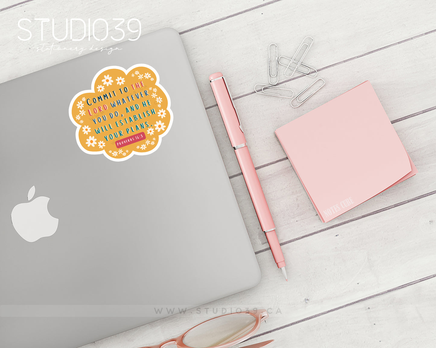 Proverbs 16:3 Vinyl Sticker, Christian Scripture & Bible Verse Stickers
