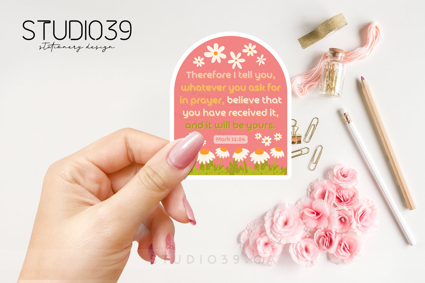 Mark 11:24 Vinyl Sticker, Christian Scripture & Bible Verse Stickers