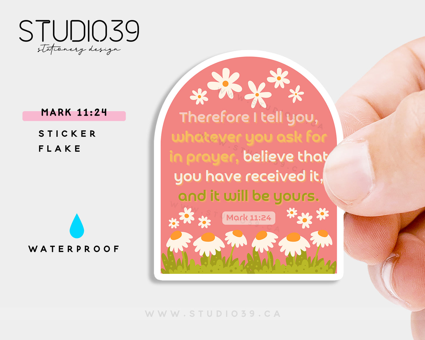Mark 11:24 Vinyl Sticker, Christian Scripture & Bible Verse Stickers