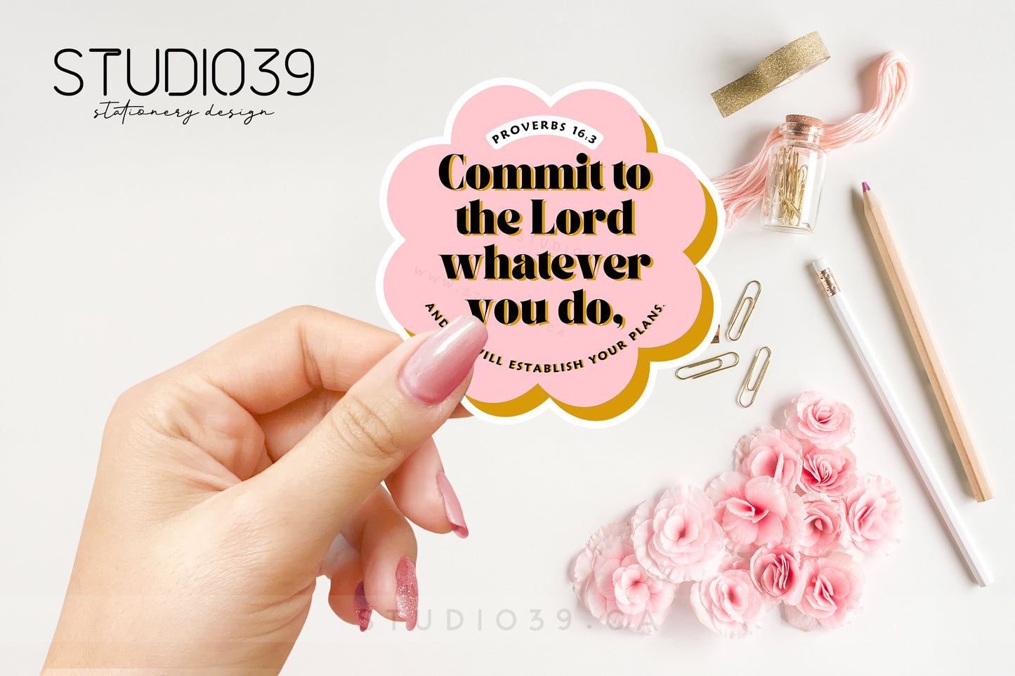 Proverbs 16:3 Vinyl Sticker, Christian Scripture & Bible Verse Stickers
