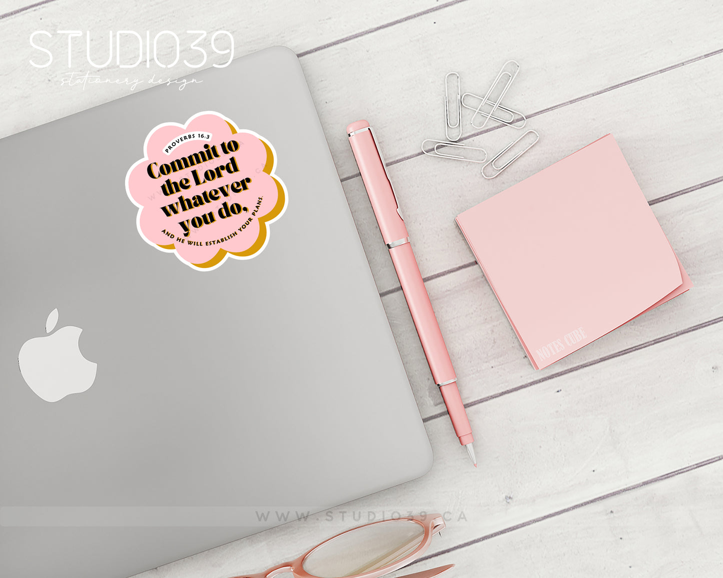 Proverbs 16:3 Vinyl Sticker, Christian Scripture & Bible Verse Stickers