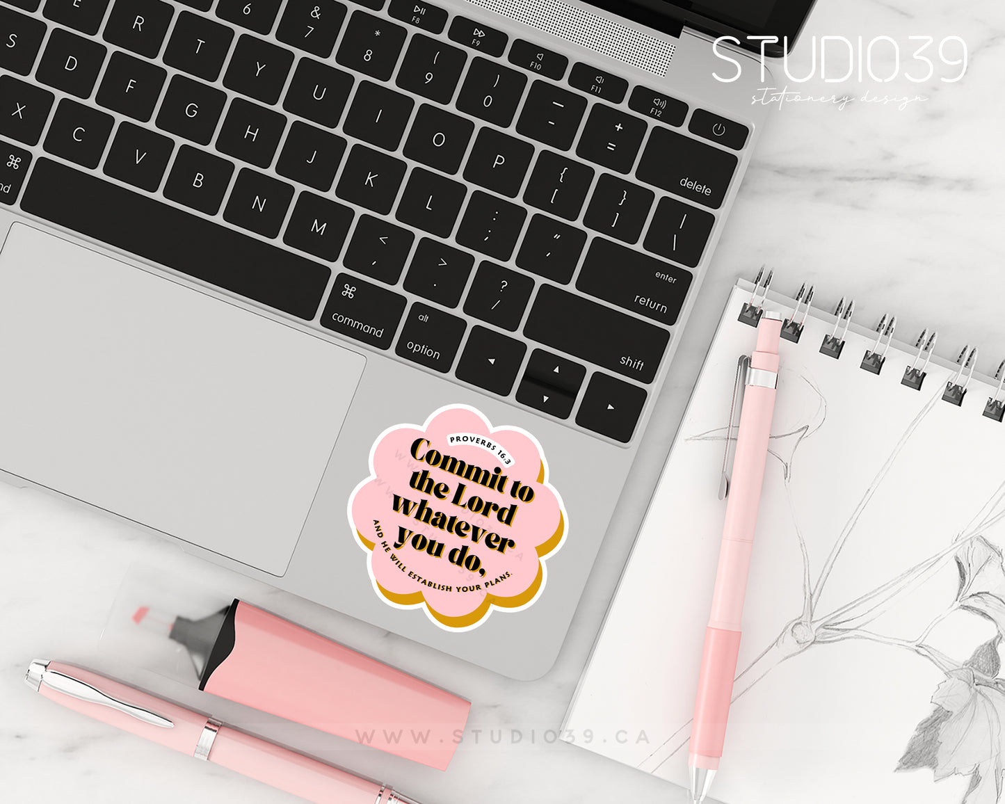 Proverbs 16:3 Vinyl Sticker, Christian Scripture & Bible Verse Stickers