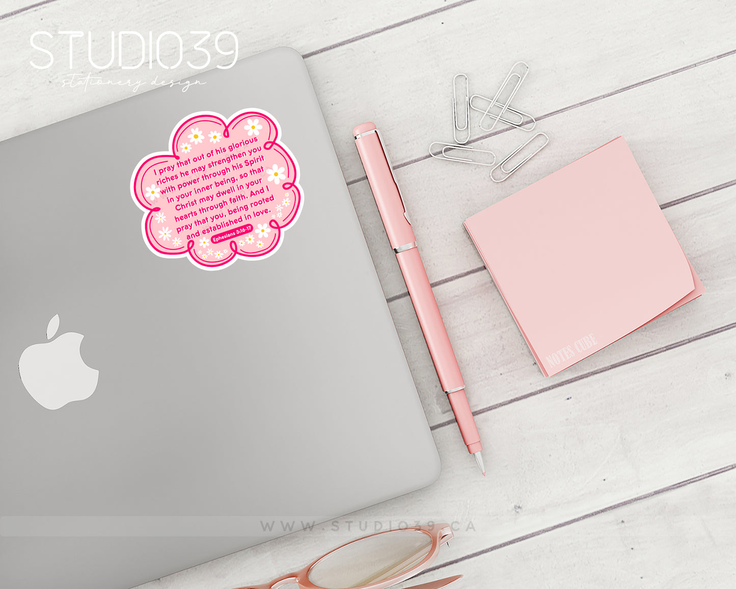 Ephesians 3:16-17 Vinyl Sticker, Christian Scripture & Bible Verse Stickers