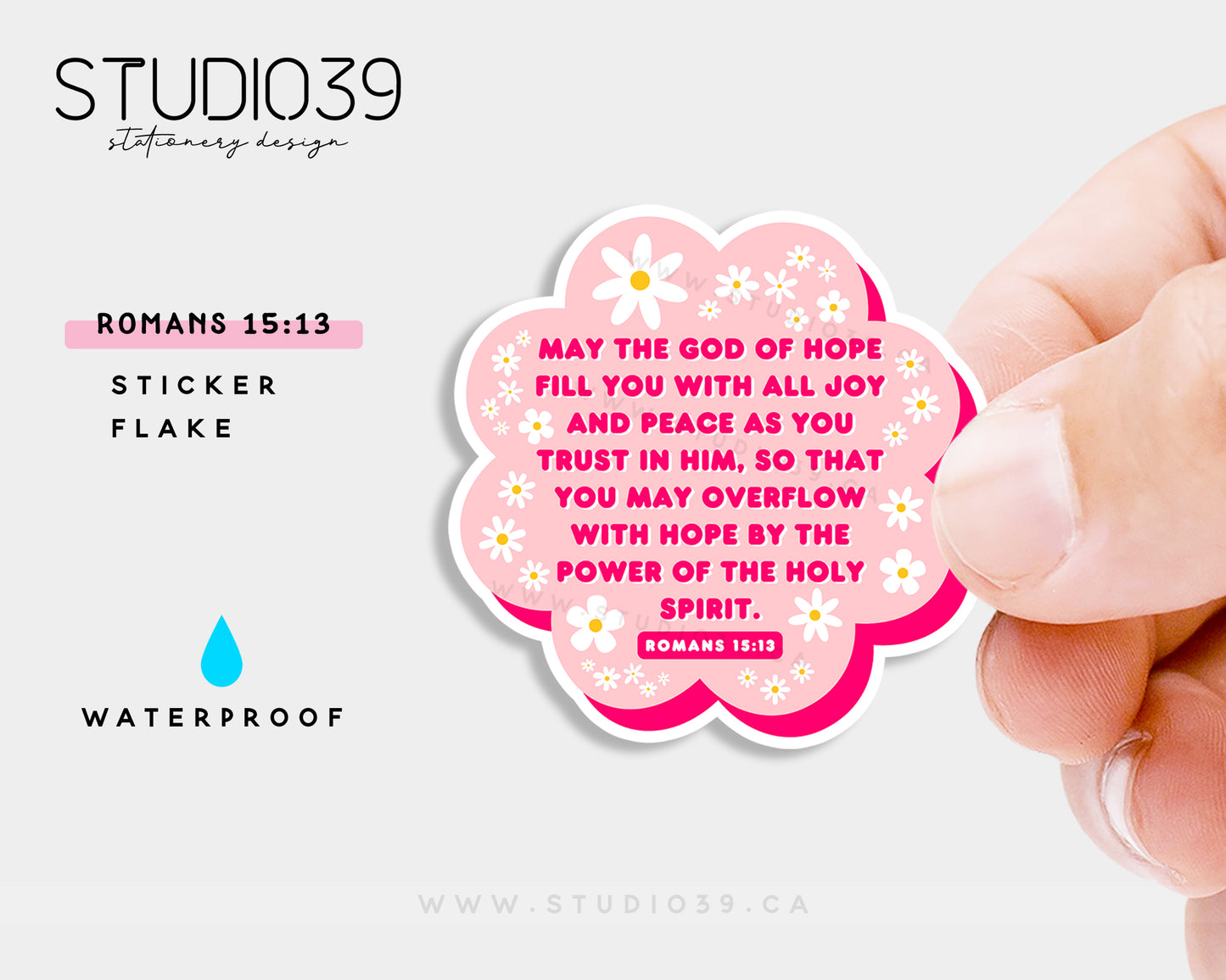 Romans 15:13 Vinyl Sticker, Christian Scripture & Bible Verse Stickers