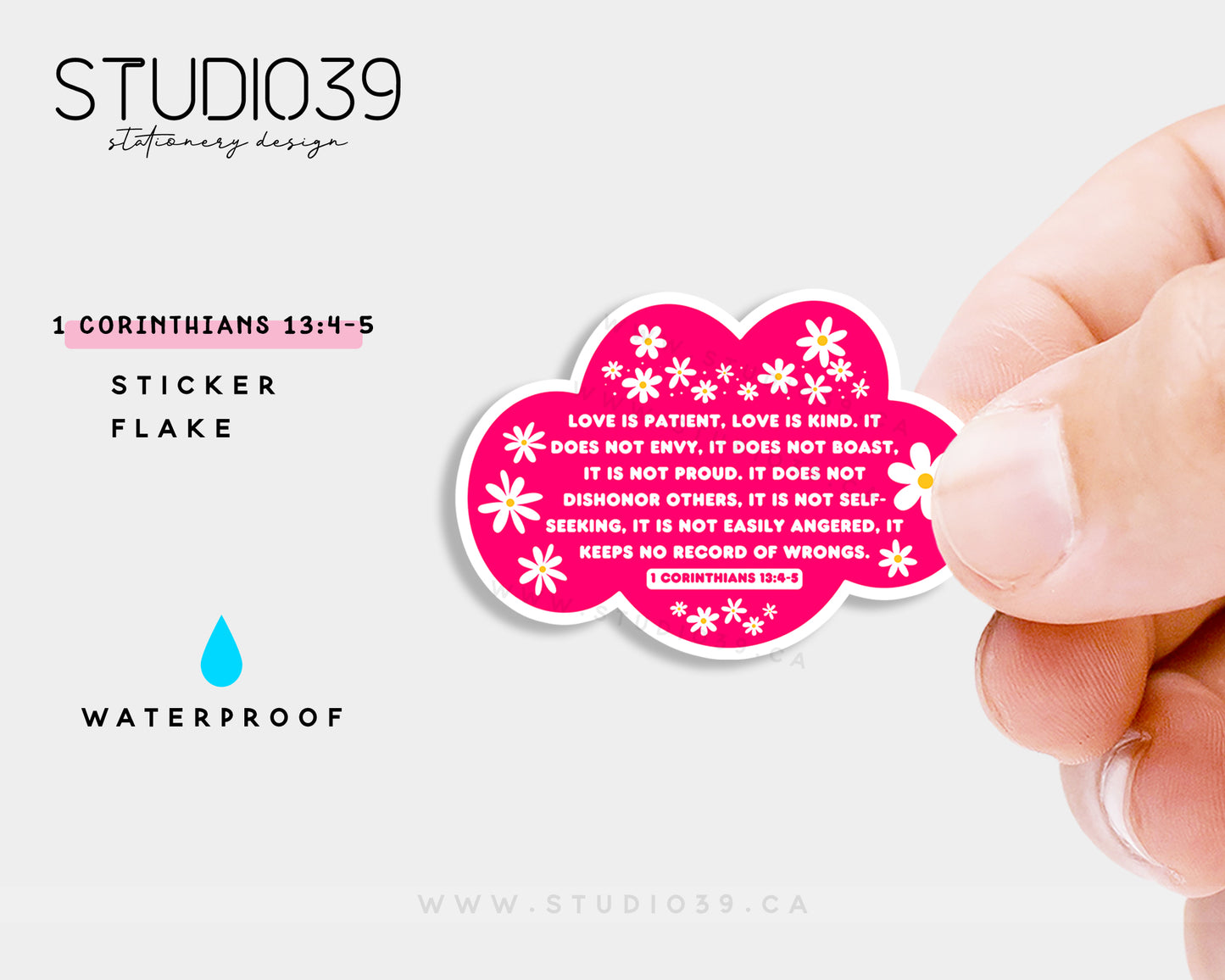 1 Corinthians 13:4-5 Vinyl Sticker, Christian Scripture & Bible Verse Stickers