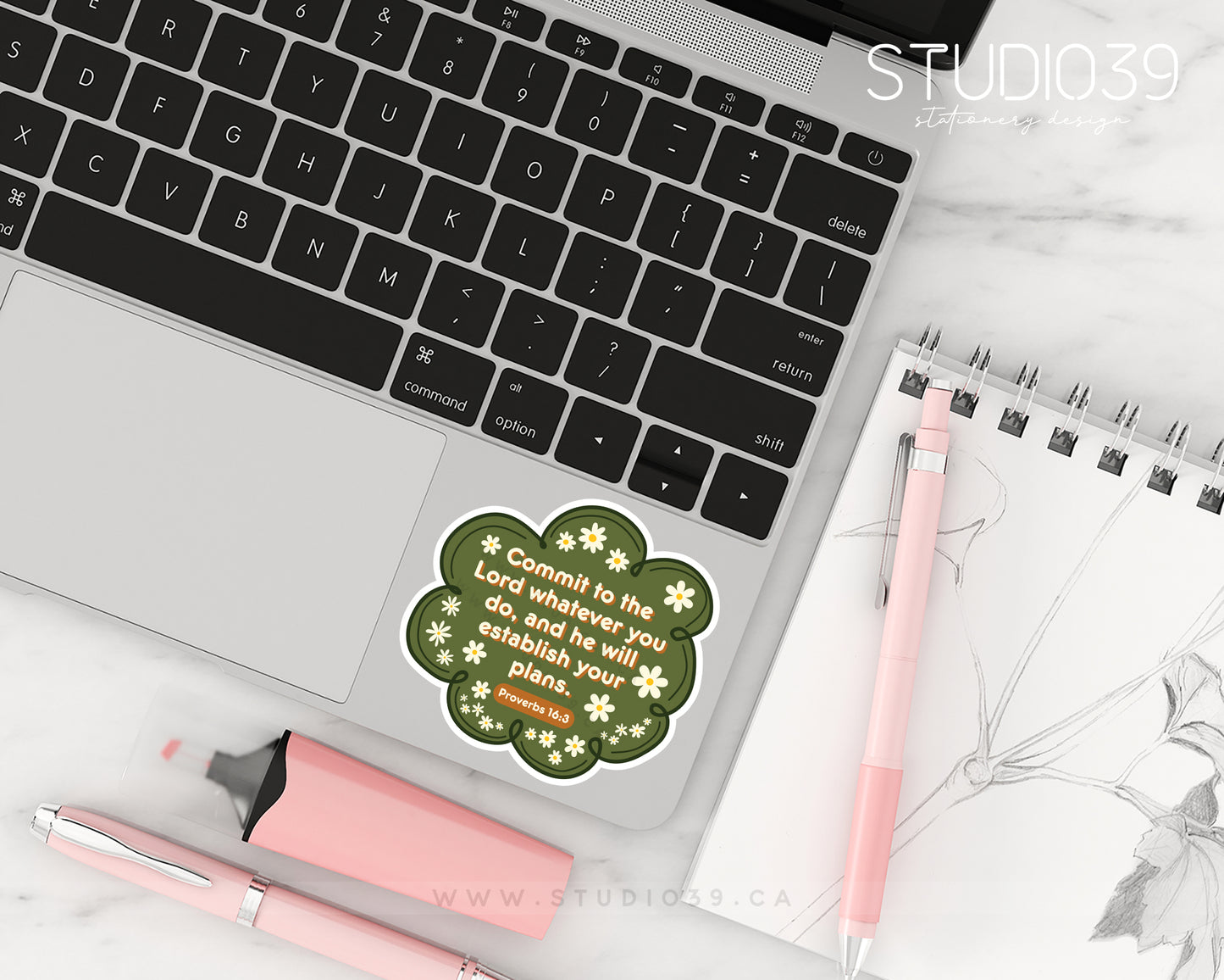 Proverbs 16:3 Vinyl Sticker, Christian Scripture & Bible Verse Stickers