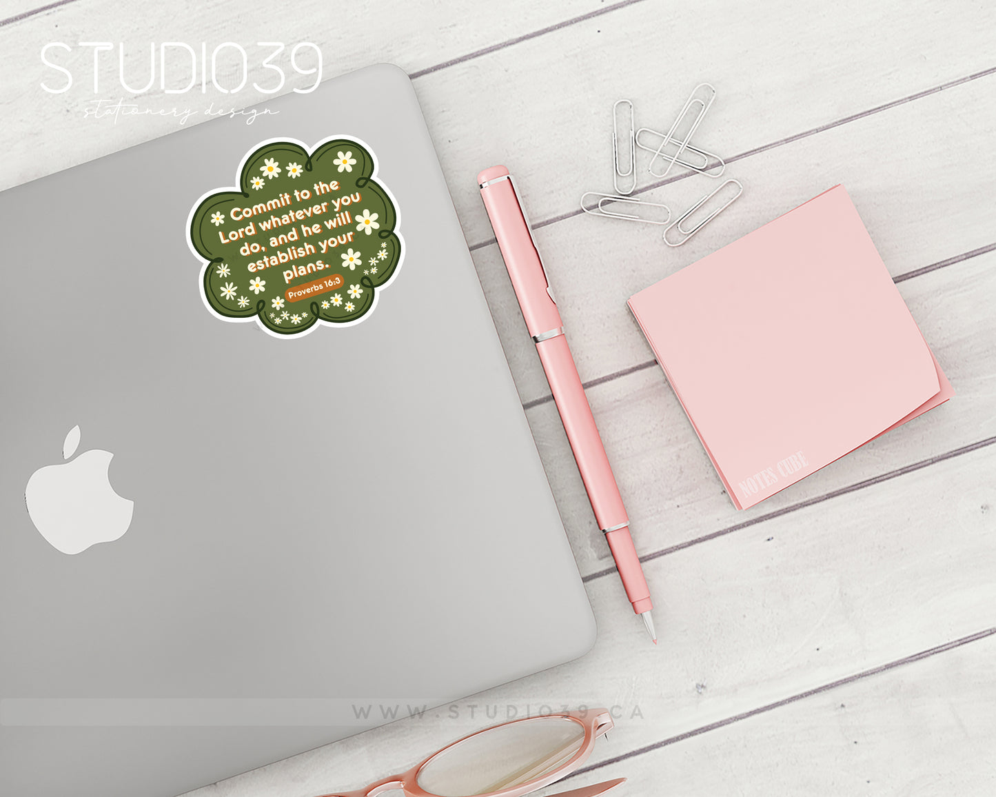 Proverbs 16:3 Vinyl Sticker, Christian Scripture & Bible Verse Stickers