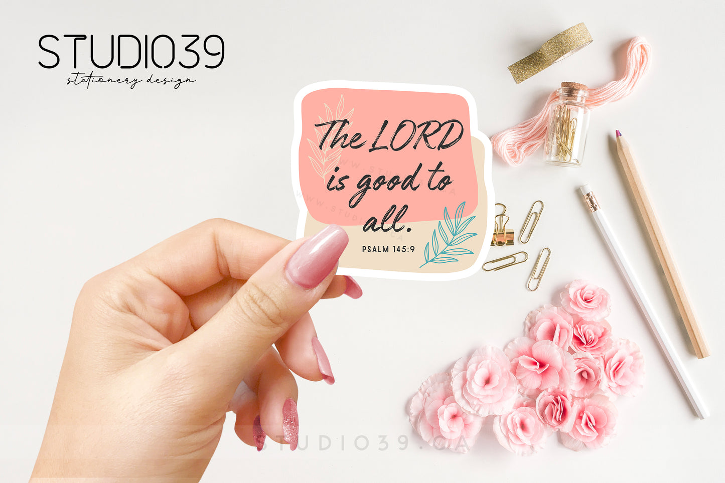 Psalm 145:9 Vinyl Sticker, Christian Scripture & Bible Verse Stickers