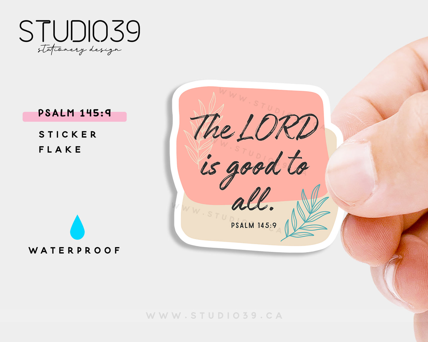 Psalm 145:9 Vinyl Sticker, Christian Scripture & Bible Verse Stickers