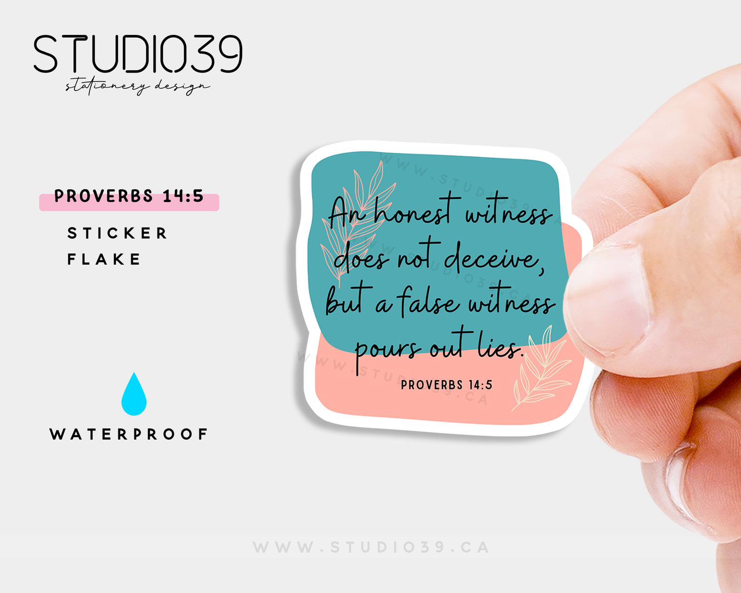 Proverbs 14:5 Vinyl Sticker, Christian Scripture & Bible Verse Stickers