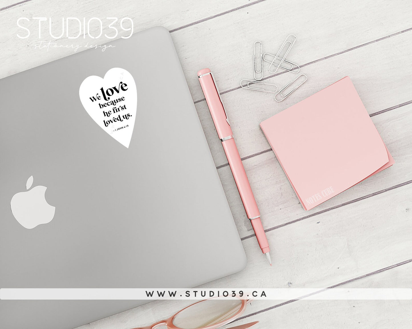 1 John 4:19 Vinyl Sticker, Christian Scripture & Bible Verse Stickers