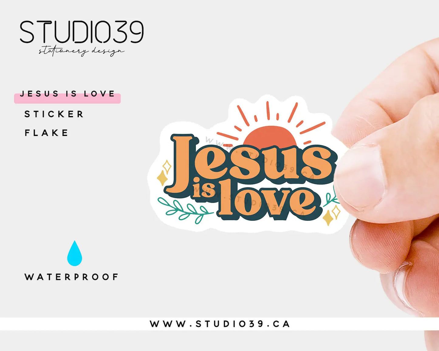 Jesus is Love Vinyl Sticker, Christian Scripture & Bible Verse Stickers