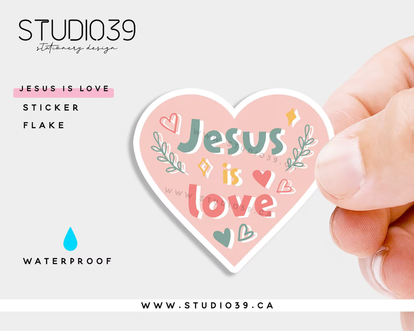 Jesus is Love Vinyl Sticker, Christian Scripture & Bible Verse Stickers