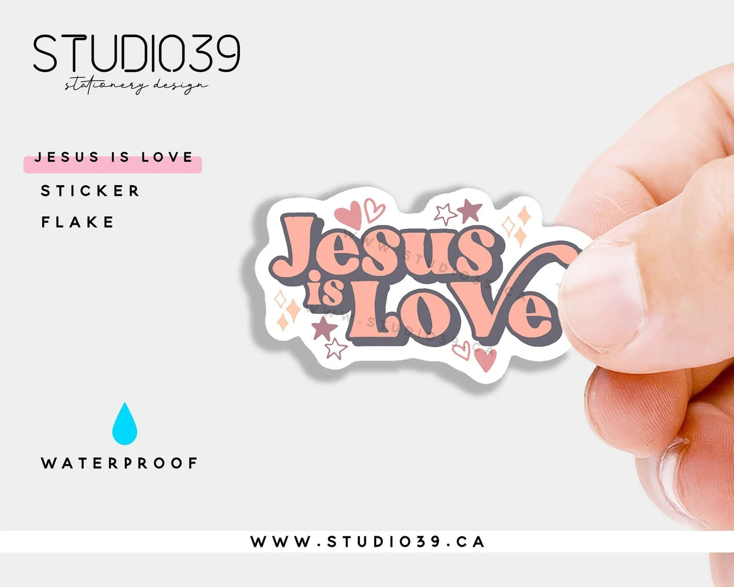 Jesus is Love Vinyl Sticker, Christian Scripture & Bible Verse Stickers