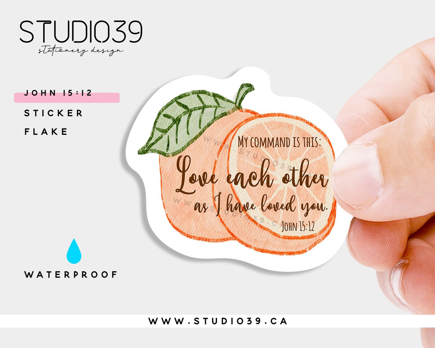 John 15:12 Vinyl Sticker, Christian Scripture & Bible Verse Stickers