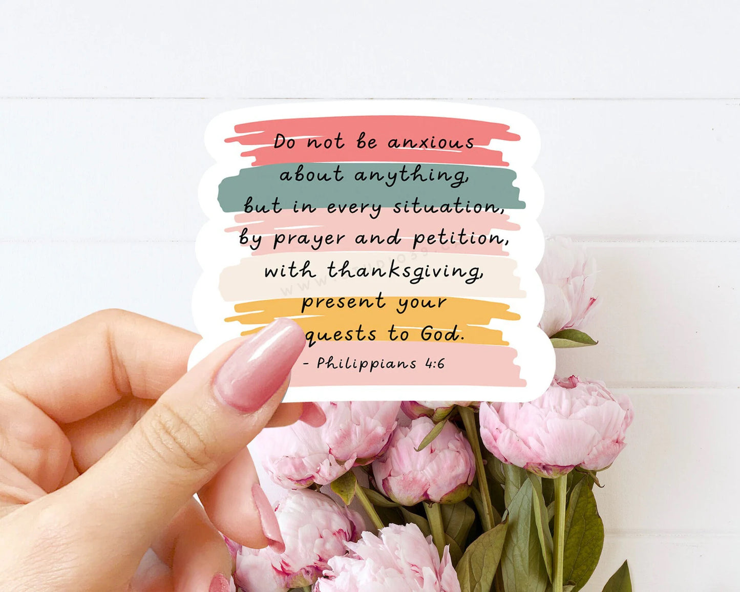 Philippians 4:6 Vinyl Sticker, Christian Scripture & Bible Verse Stickers