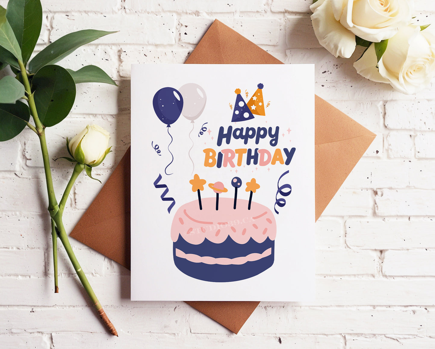 Happy Birthday Card, Funny Vintage Cake Happy Birthday Card