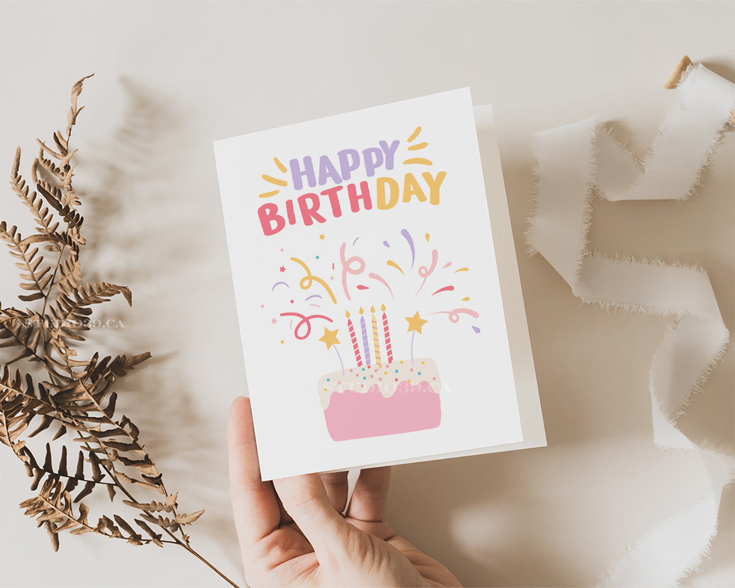 Happy Birthday Card, Funny Vintage Cake Happy Birthday Card