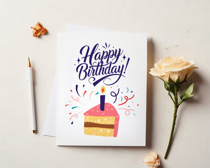 Happy Birthday Card, Funny Vintage Cake Happy Birthday Card