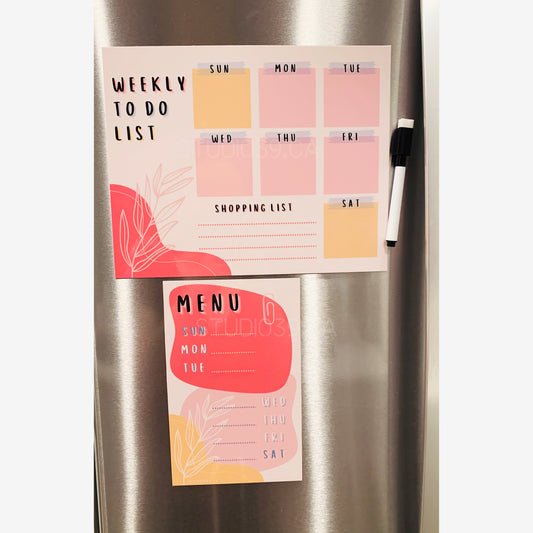 Magnetic Weekly To-do Planner & Organizer, Fridge Magnet Meal Planner