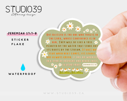 Jeremiah 17:7-8 Vinyl Sticker, Christian Scripture & Bible Verse Stickers