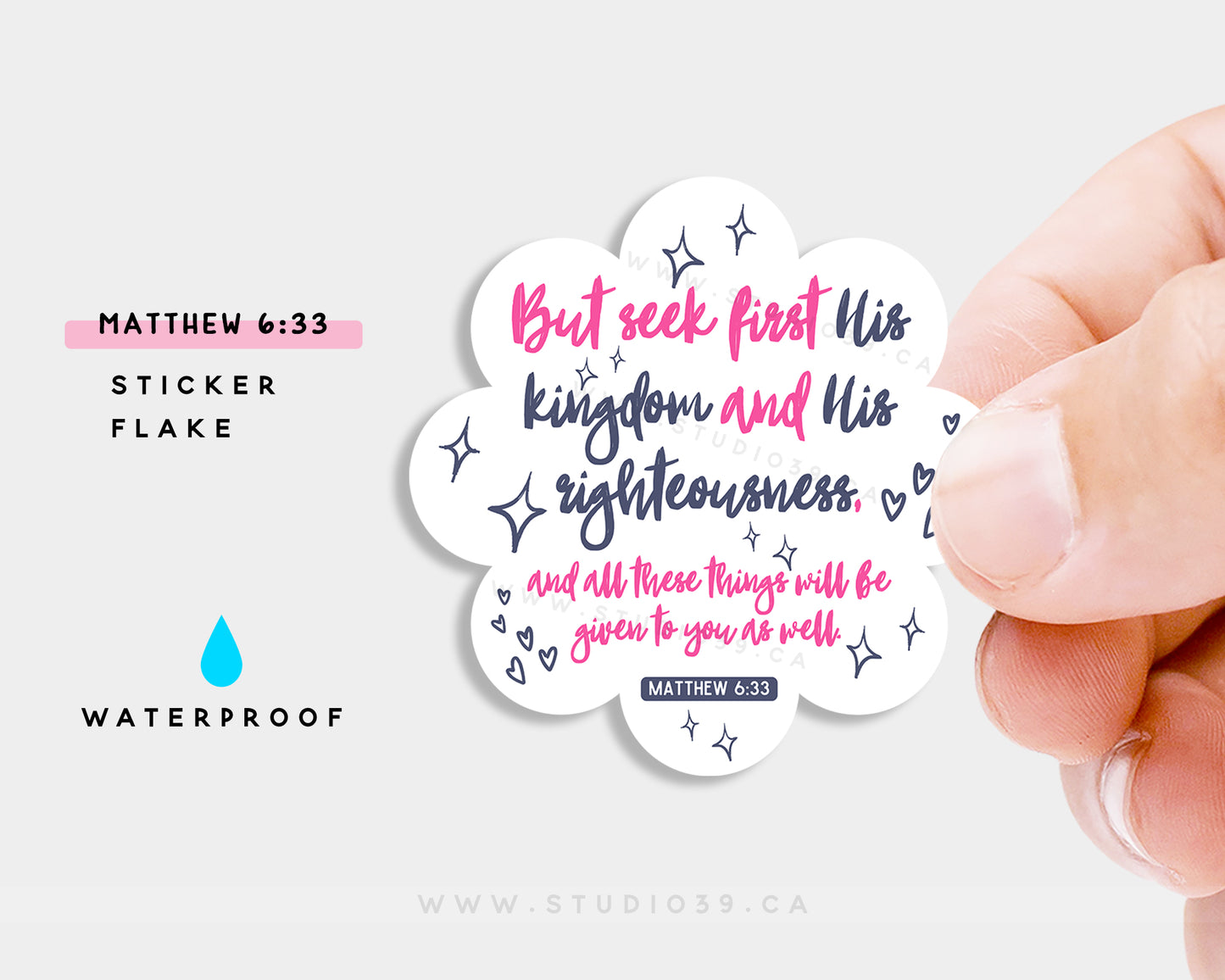 Matthew 6:33 Vinyl Sticker, Christian Scripture & Bible Verse Stickers