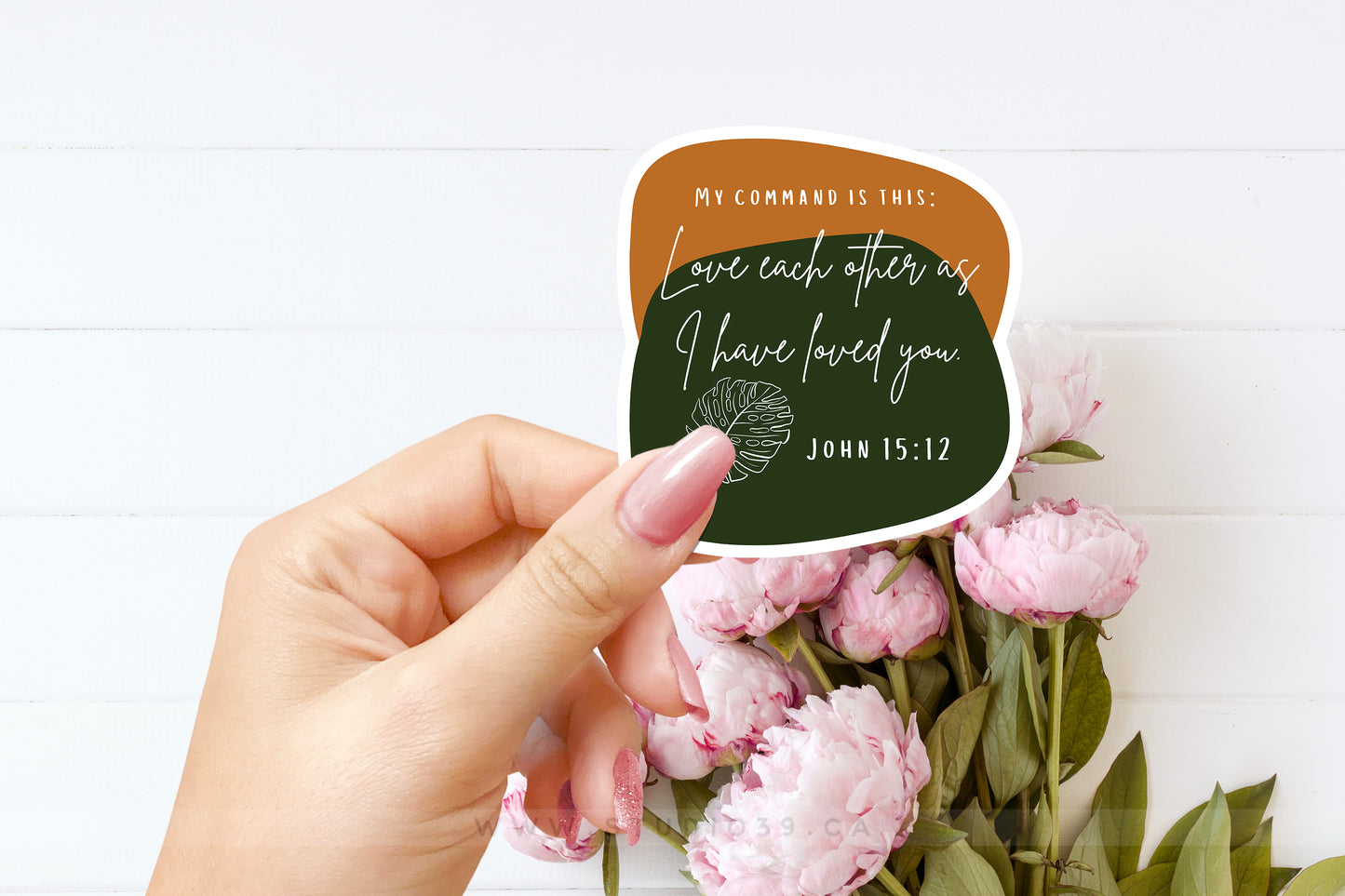 John 15:12 Vinyl Sticker, Christian Scripture & Bible Verse Stickers