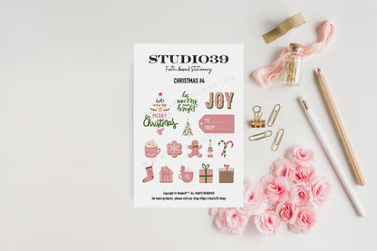 Christmas Gifts Sticker Sheet, Pink Christmas Labels, Holiday Planner Stickers