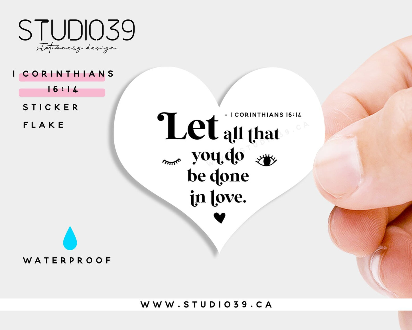 1 Corinthians 16:14 Vinyl Sticker, Christian Scripture & Bible Verse Stickers