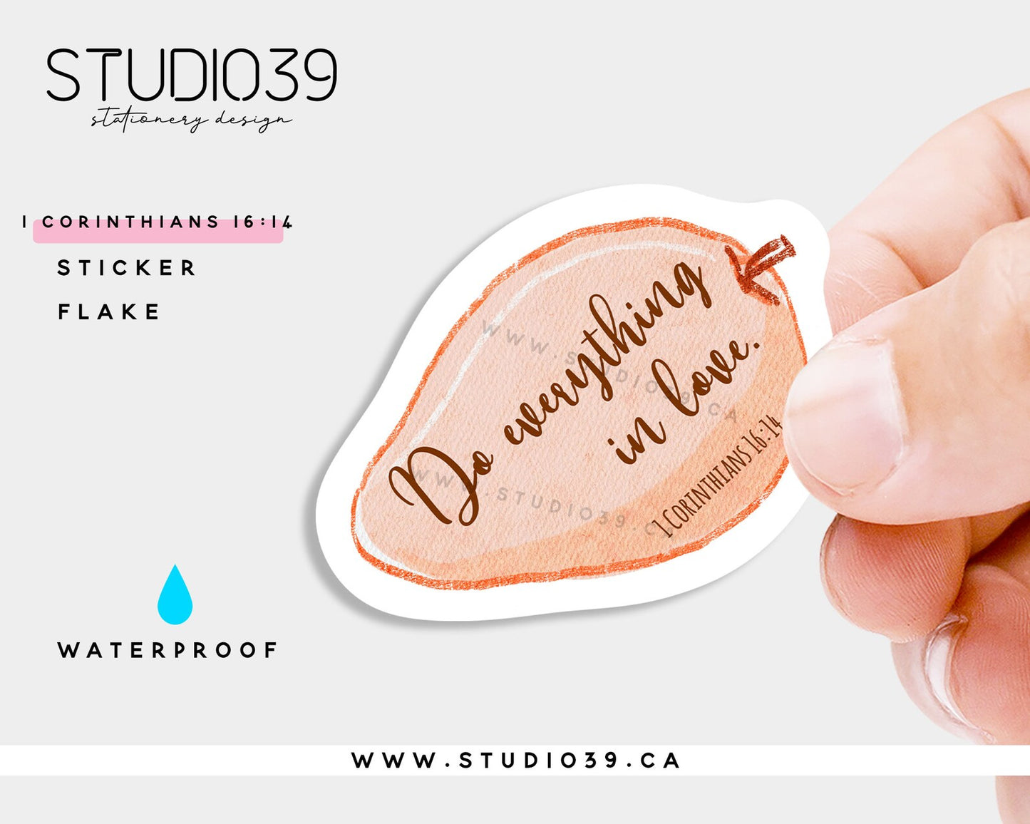 1 Corinthians 16:14 Vinyl Sticker, Christian Scripture & Bible Verse Stickers
