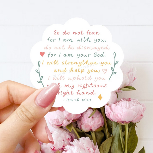 Isaiah 41:10 Vinyl Sticker, Christian Scripture & Bible Verse Stickers