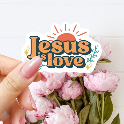 Jesus is Love Vinyl Sticker, Christian Scripture & Bible Verse Stickers