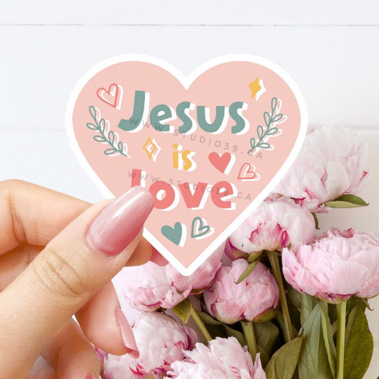 Jesus is Love Vinyl Sticker, Christian Scripture & Bible Verse Stickers