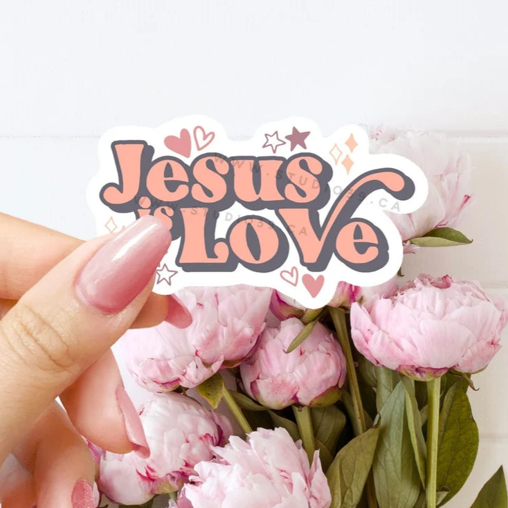 Jesus is Love Vinyl Sticker, Christian Scripture & Bible Verse Stickers