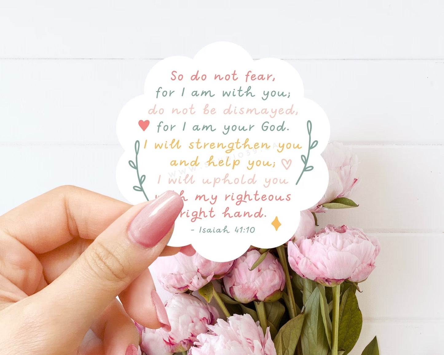Isaiah 41:10 Vinyl Sticker, Christian Scripture & Bible Verse Stickers