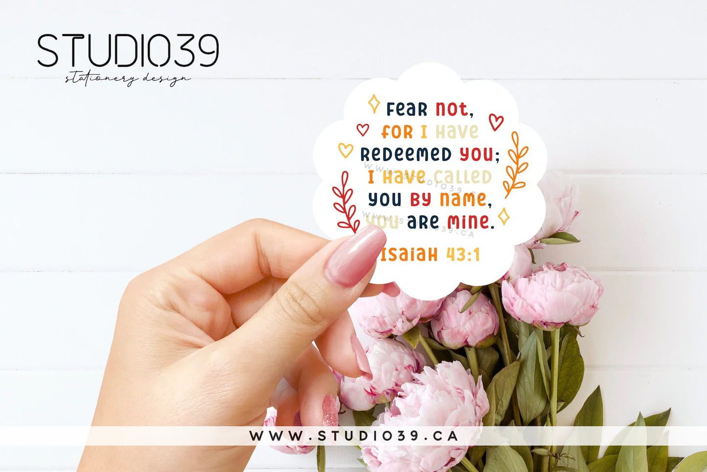 Isaiah 43:1 Vinyl Sticker, Christian Scripture & Bible Verse Stickers
