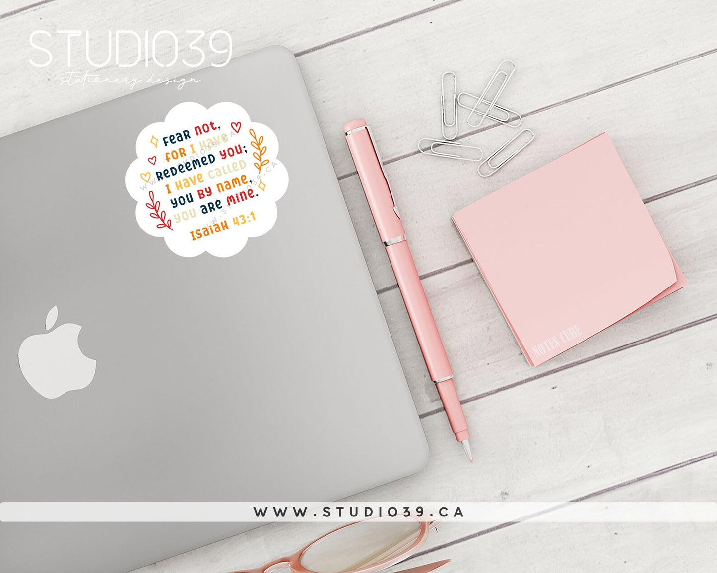 Isaiah 43:1 Vinyl Sticker, Christian Scripture & Bible Verse Stickers