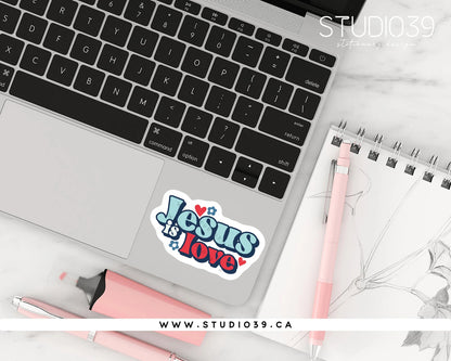 Jesus is Love Vinyl Sticker, Christian Scripture & Bible Verse Stickers