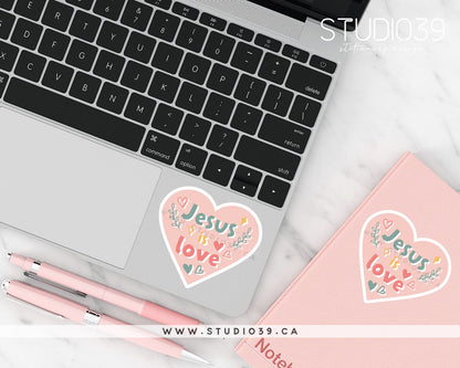 Jesus is Love Vinyl Sticker, Christian Scripture & Bible Verse Stickers