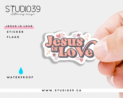 Jesus is Love Vinyl Sticker, Christian Scripture & Bible Verse Stickers