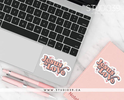 Jesus is Love Vinyl Sticker, Christian Scripture & Bible Verse Stickers