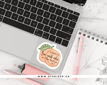 John 15:12 Vinyl Sticker, Christian Scripture & Bible Verse Stickers