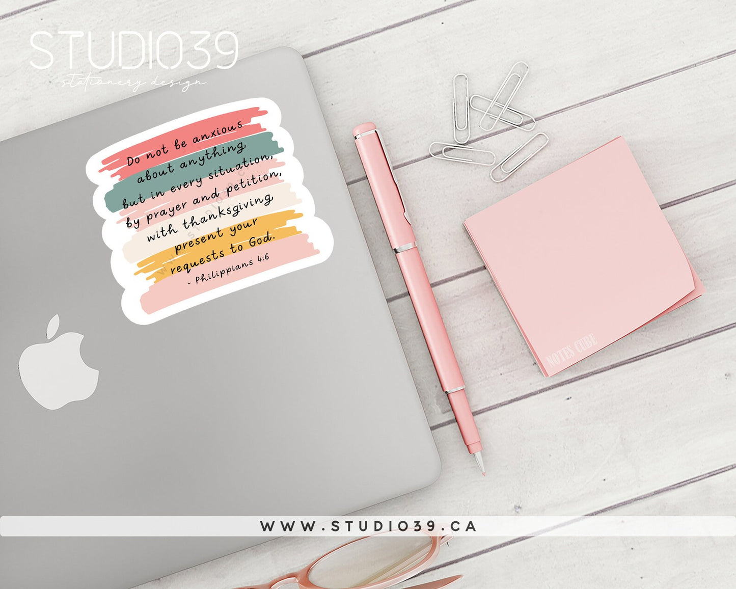 Philippians 4:6 Vinyl Sticker, Christian Scripture & Bible Verse Stickers