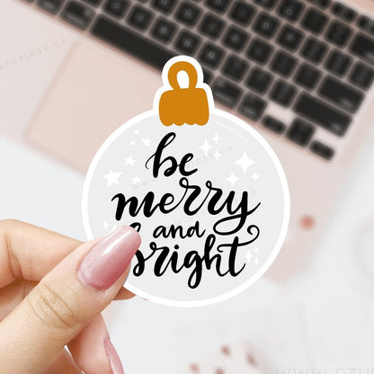 Studio39.shop_Christmas_sticker_be_merry_and_bright_sticker_Christmas_gift_decor_cover_photo