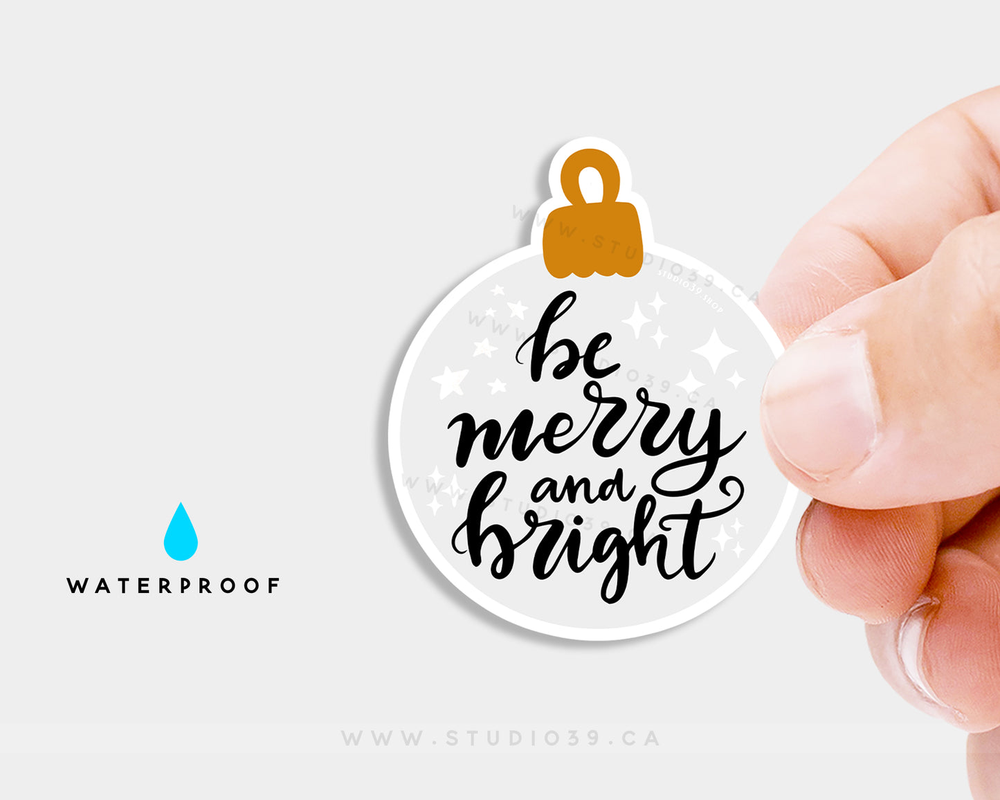 Christmas Sticker Vinyl, Be Merry and Bright, Christmas Gift, Sticker Flake, Christmas Decor