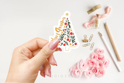 Christmas Tree Sticker Vinyl, Merry Christmas, Christmas Gift, Sticker Flake, Christmas Decor